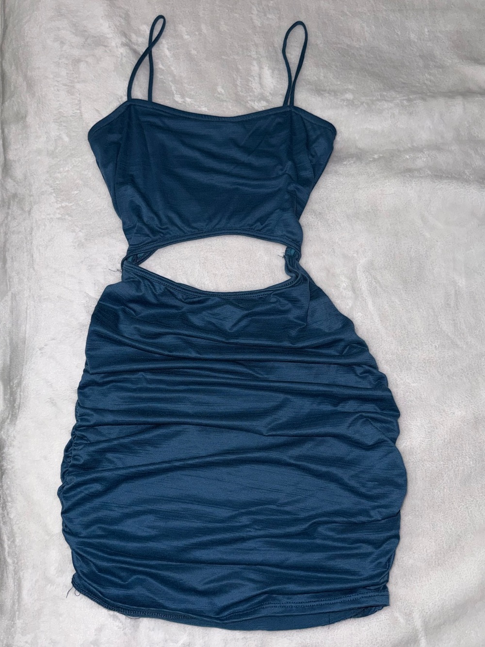Windsor Navy Blue Cutout Ruched Mini Dress